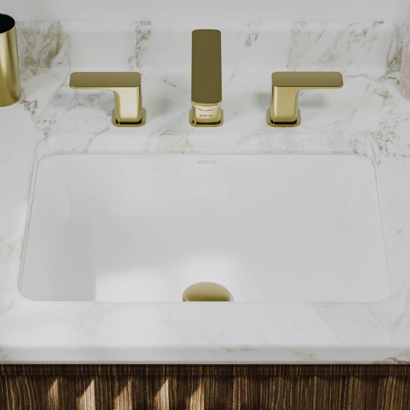 Karran 19-1/2" Undermount Vitreous China Bathroom Sink In White