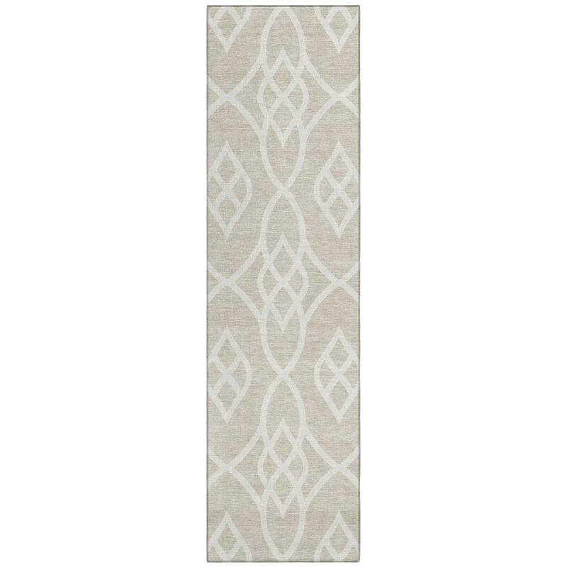 Machine Washable Indoor/ Outdoor Chantille Modern Trellis Rug