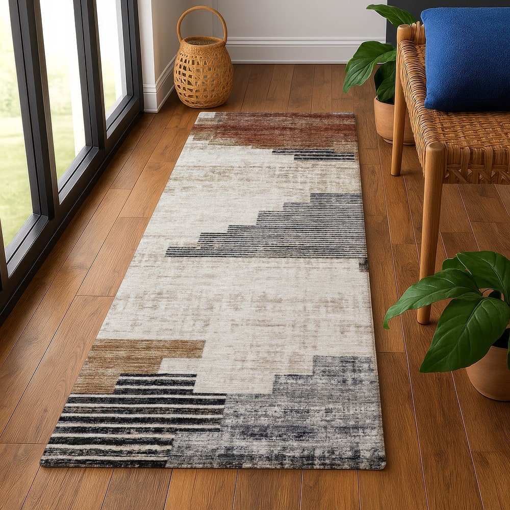 Premium Washable Super Soft Geo Global Mayfield Rug