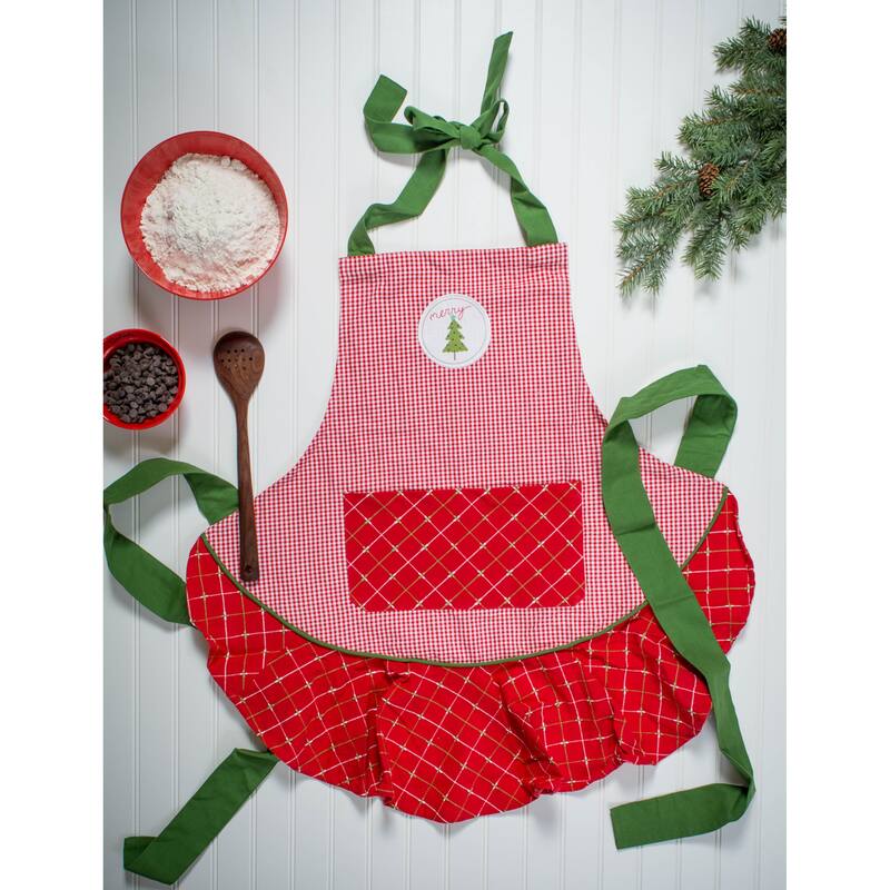 Design Imports Christmas Plaid Chef Kitchen Apron