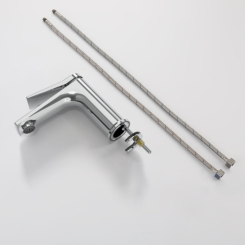 Chrome Single Handle Bathroom Faucet for 1 Hole Vanity Sink - 7.08" x 1.77" x 7.24"