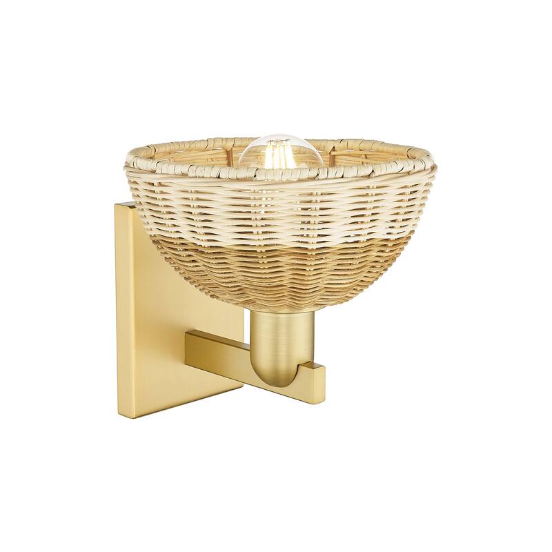 Innovations Lighting Downtown Urban - Natural Ballston Dome - 1 Light 7" Wall-mounted Sconce with Basketweave Shade