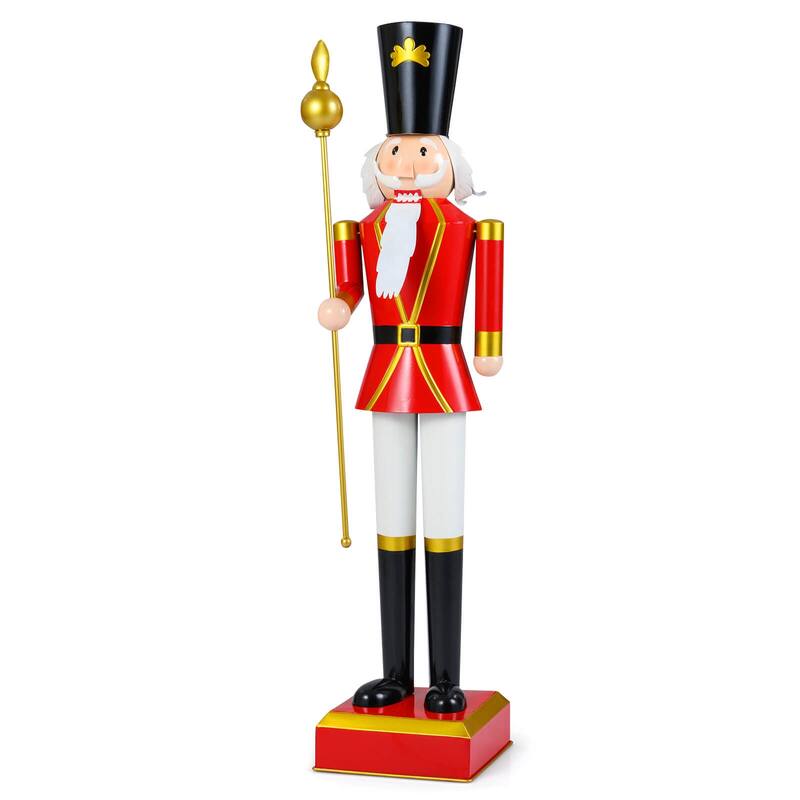 Costway 4’ Christmas Nutcracker with High Hat & Beautiful Scepter, - See Details