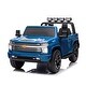 preview thumbnail 6 of 15, Licensed 24V Chevrolet Silverado HD Ride-On Truck, 4WD Motors, Bluetooth, and Safety Belts Blue