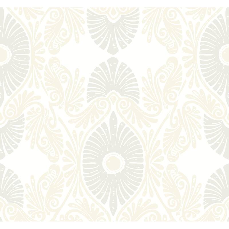 A-Street Prints Villa Bone Embellished Ogee Wallpaper