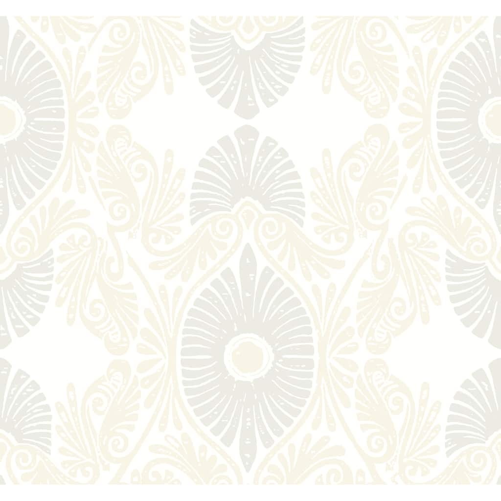 A-Street Prints Villa Bone Embellished Ogee Wallpaper