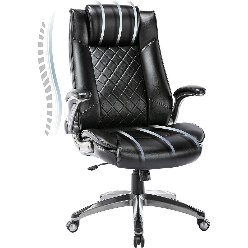 High back office chair with flip up arms sales