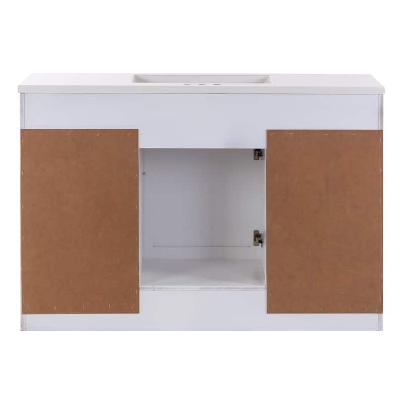 Spring Mill Cabinets Nimay 48.5" Bathroom Vanity With 1-Door Cabinet, 4 Drawers, and White Sink Top