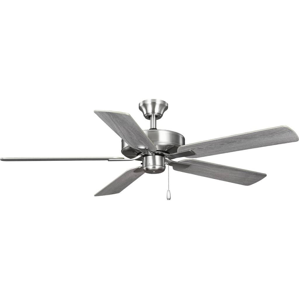 AirPro 52 in. Brushed Nickel 5-Blade Rated AC Motor Transitional Ceiling Fan - 52 in x 52 in x 12.5 in