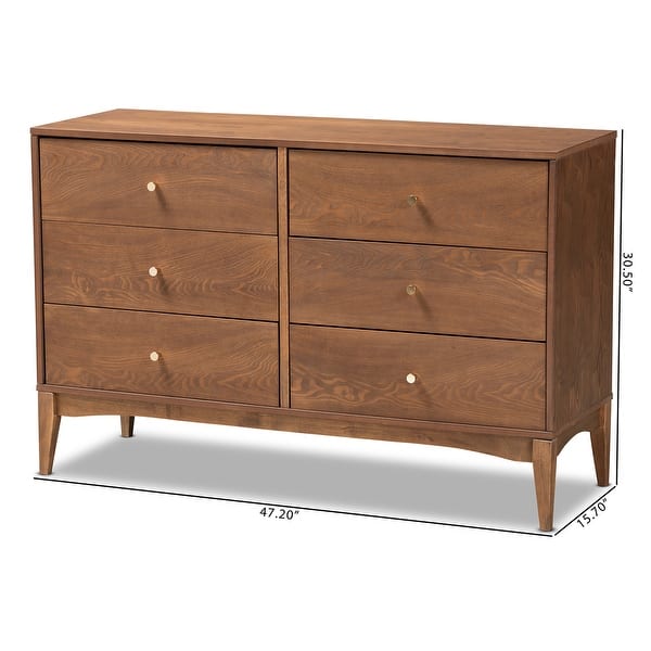 lee mid-century modern 6-drawer wide dresser reviews Lee Mid-Century Modern Wood Dresser 6-Drawer Wide Dresser / Caramel