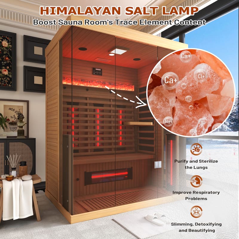 EROMMY up to 3 Person Infrared Sauna with 15-Minute Warm-Up Heater Tube and Carbon Plate