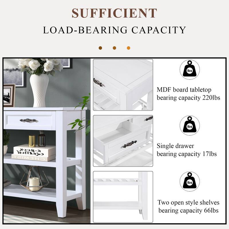 Furniture of Antique Solid Wood 3-drawer Sofa Console Table