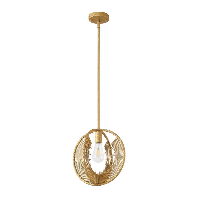 12.6" In Golden Single Pendant Light - Brushed Brass