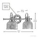 preview thumbnail 6 of 5, Luxury Industrial/Farmhouse Bronze Bathroom Vanity Light - 8-3/4"H x 17"W x 7-1/4"Dep