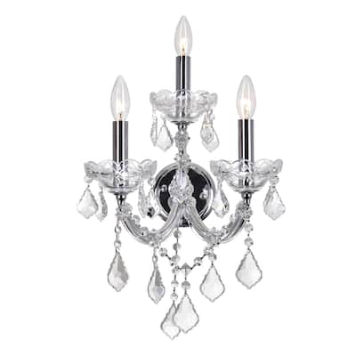 Maria Theresa 3 Light Wall Sconce With Chrome Finish