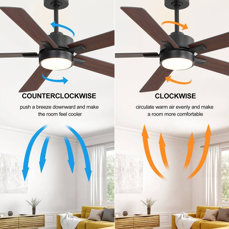 52-IN LED Ceiling Fan with Light Kit and Remote- 5 Blade