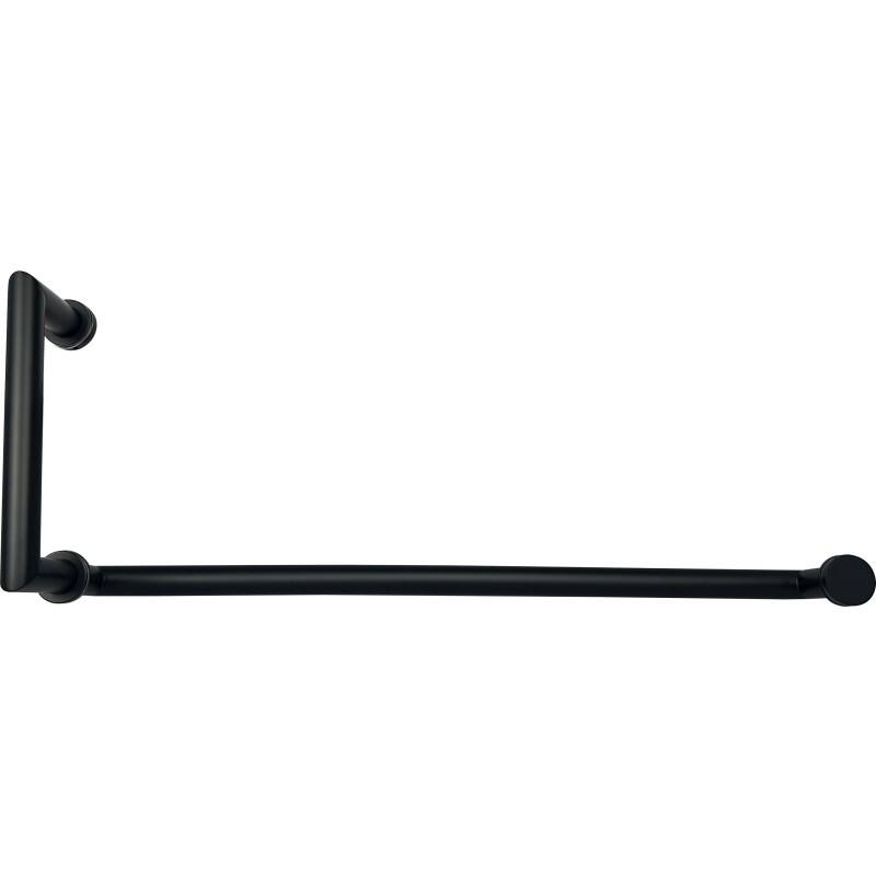 CEL Round Tubing Mitered Corner 8" Pull Handle with 18" Towel Bar Comb Set for Shower Door - Matte Black