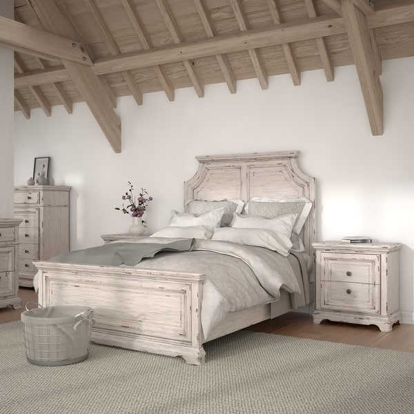 slide 2 of 8, Palisade 4-Piece Antique White Bedroom Set by Greyson Living