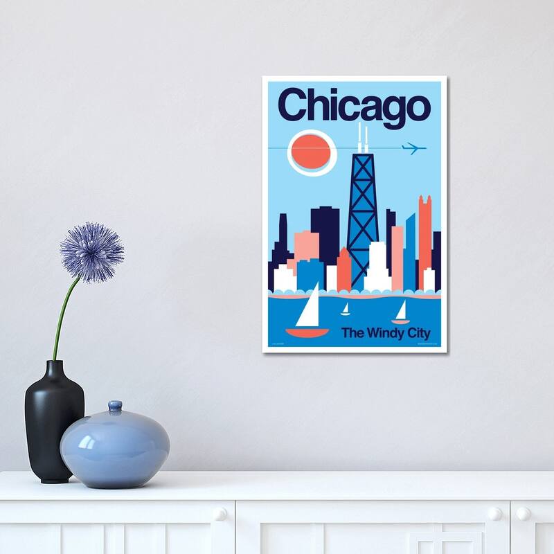 iCanvas "Chicago Minimalist Travel Poster" by Jim Zahniser Canvas Print - 18x12x1.5