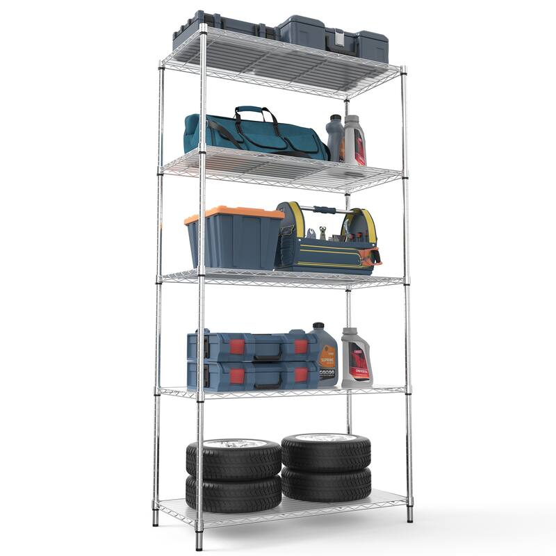 5 Tier metal storage rack with lining