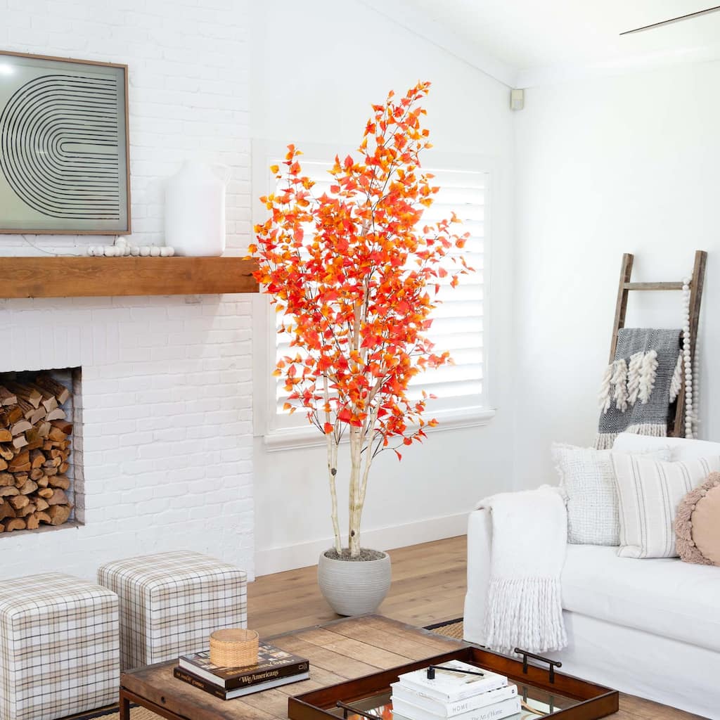 Potted Artificial Birch Tree - 9' - Unlit