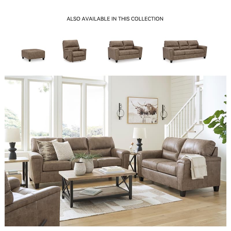 Signature Design by Ashley Navi Fossil Loveseat - 61" W x 38" D x 39" H