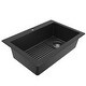 preview thumbnail 78 of 82, Karran Drop-In Quartz 33 in. 1-Hole Single Bowl Kitchen Sink Kit