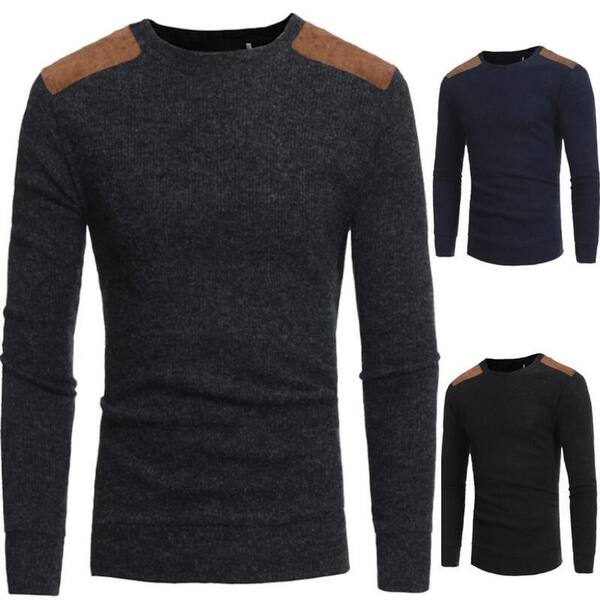 Shop Men Winter Warm Knitted Sweater Casual Pullover Round Neck