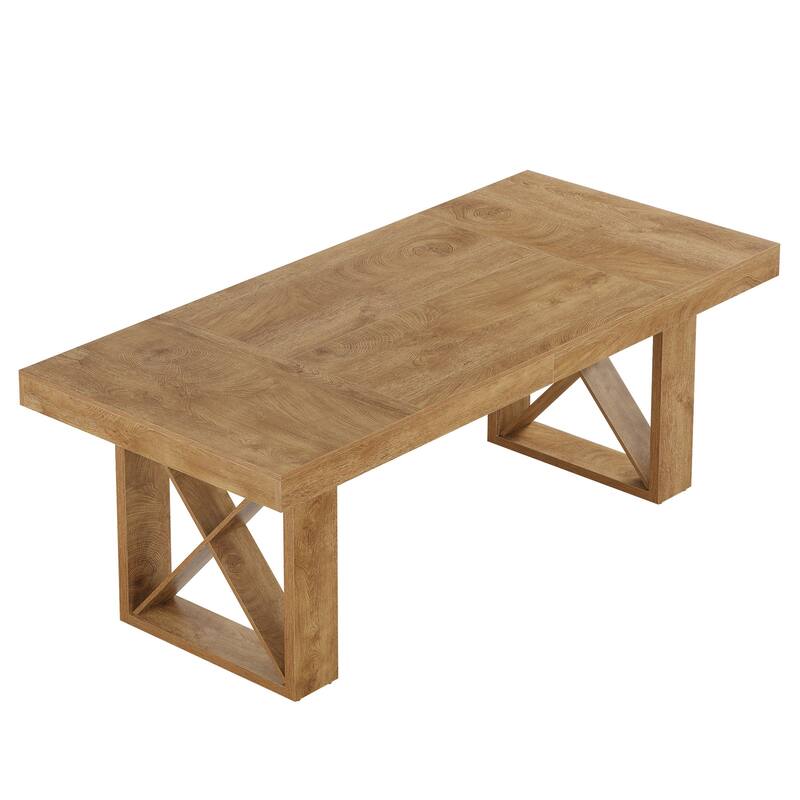 63-Inch Long Wood Conference Table, Simple Meeting Desk for Home Office & Small Team Gatherings