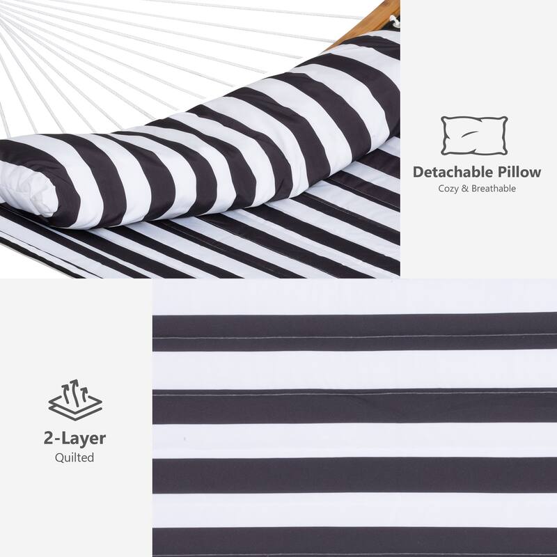 2-person Outdoor Hammock with Stand & Pillow