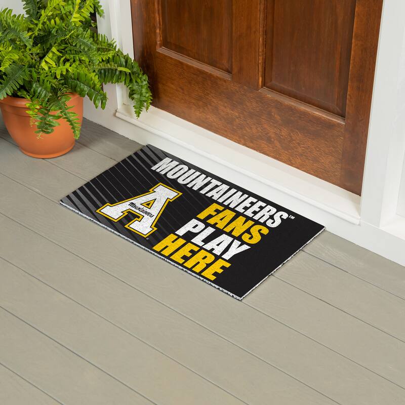 28 in. x 16 in. Appalachian State University "Fans Play Here" PVC Door Mat