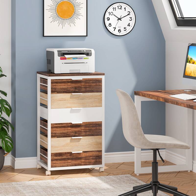 5-Drawer Chest & Wood 7 Drawer Storage Dresser Cabinet