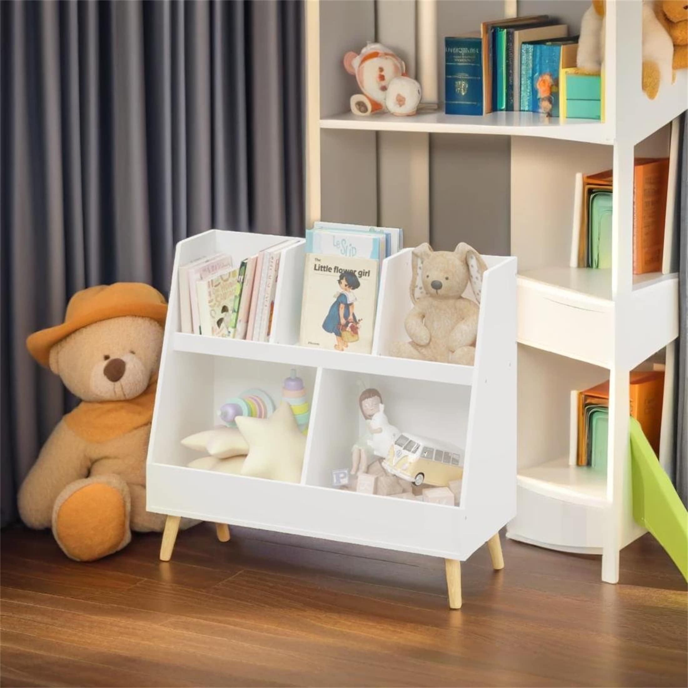 Kids Bookshelf and Toy Organizer