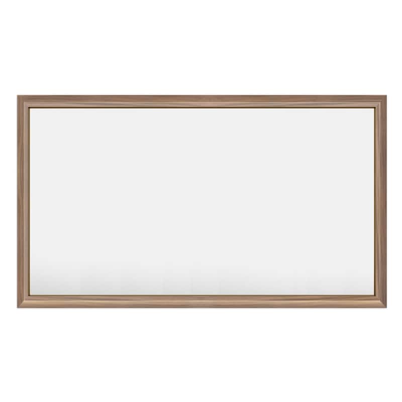 Beveled Metal Rectangle Framed Bathroom Vanity Tempered Glass Mirrors - 55" x 32" - Light Brown