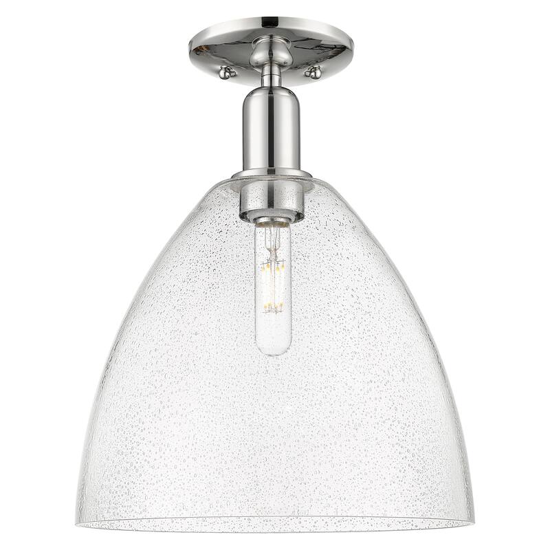 Innovations Lighting Endless Possibilities Arcadia - Bristol - 1 Light 12" Semi-Flush Mount - Polished Nickel/Seedy