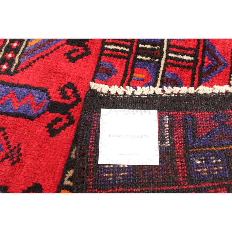 ECARPETGALLERY Hand-knotted Teimani Red Wool Rug - 2'10 x 4'5