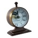 preview thumbnail 13 of 28, Metal Glass Desk Clock with Glass Lens and Roman Numerals Face on Base - 5" x 5" x 7"