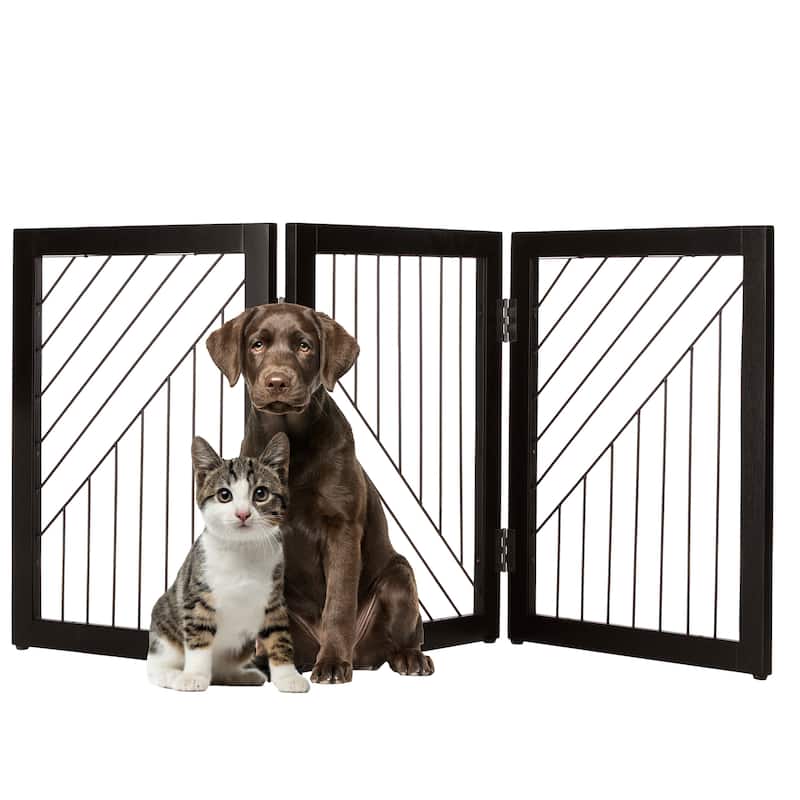 PETMAKER 3-Panel Foldable Pet Gate, Black - N/A - Black