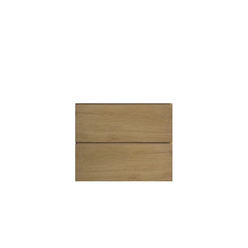 (Base Only) Wall Mount Bathroom Vanity Base with 2 Drawers - Oak - 24" W