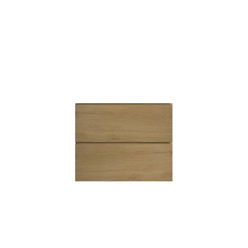 Modern 24" Alice Wall-Mounted Vanity with Silent Soft-Closing Drawers, Walnut Finish, and Ample Storage - No Basin Included - 23.8in L Melamine - 23.8in L Oak