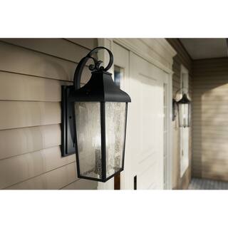 Kichler Lighting Forestdale 18.5 in. 2-Light Textured Black Outdoor Wall Sconce - 18.5 in