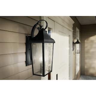 Kichler Lighting Forestdale 21.5 in. 2-Light Textured Black Outdoor Wall Sconce - 21.5 in