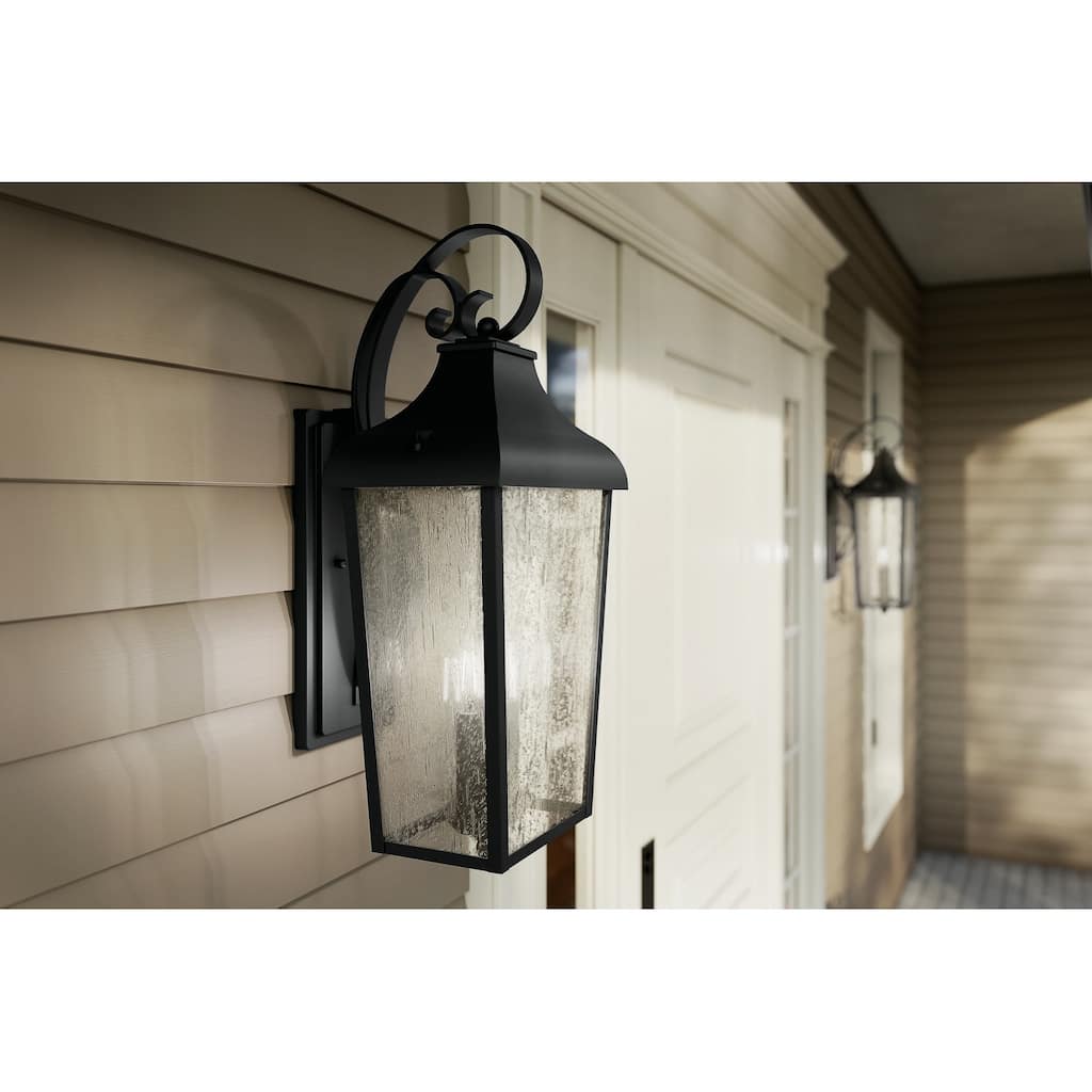 Kichler Lighting Forestdale 21.5 in. 2-Light Textured Black Outdoor Wall Sconce - 21.5 in