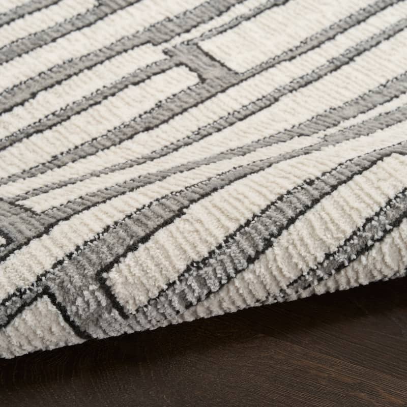 Nourison Nordic Indoor only Grey Geometric Area Rug