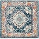 preview thumbnail 53 of 164, SAFAVIEH Monaco Lillie Boho Medallion Distressed Area Rug 4' Square - Navy/Light Blue