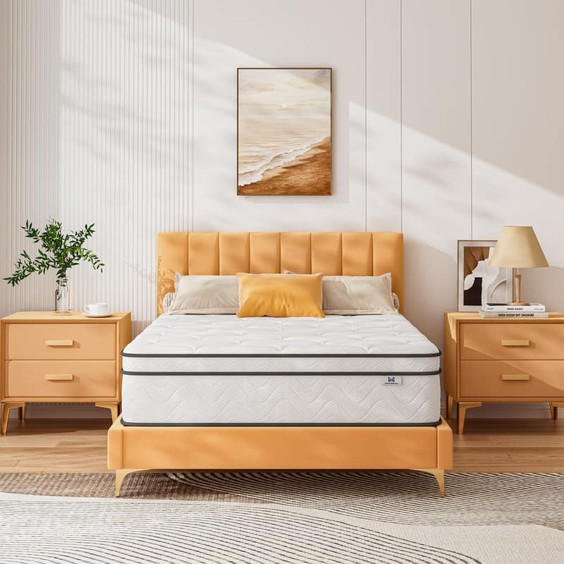 10" Spring Hybrid Mattress in a Box, Pocket Springs, Isolation Motion, Back Pain Relief, CertiPUR-US