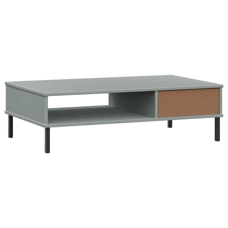 vidaXL Coffee Table Accent Side Sofa End Table with Metal Legs Solid Wood OSLO - 39.4" x 21.7" x 11.4"