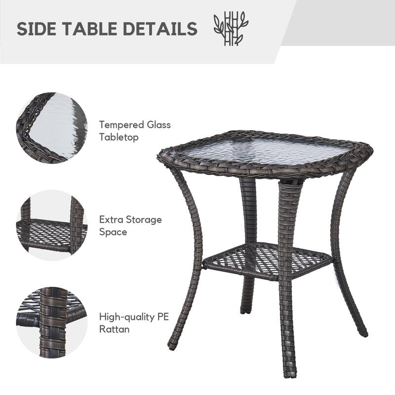Gymojoy Patio Swivel Rocking Chair Coffee Table Set