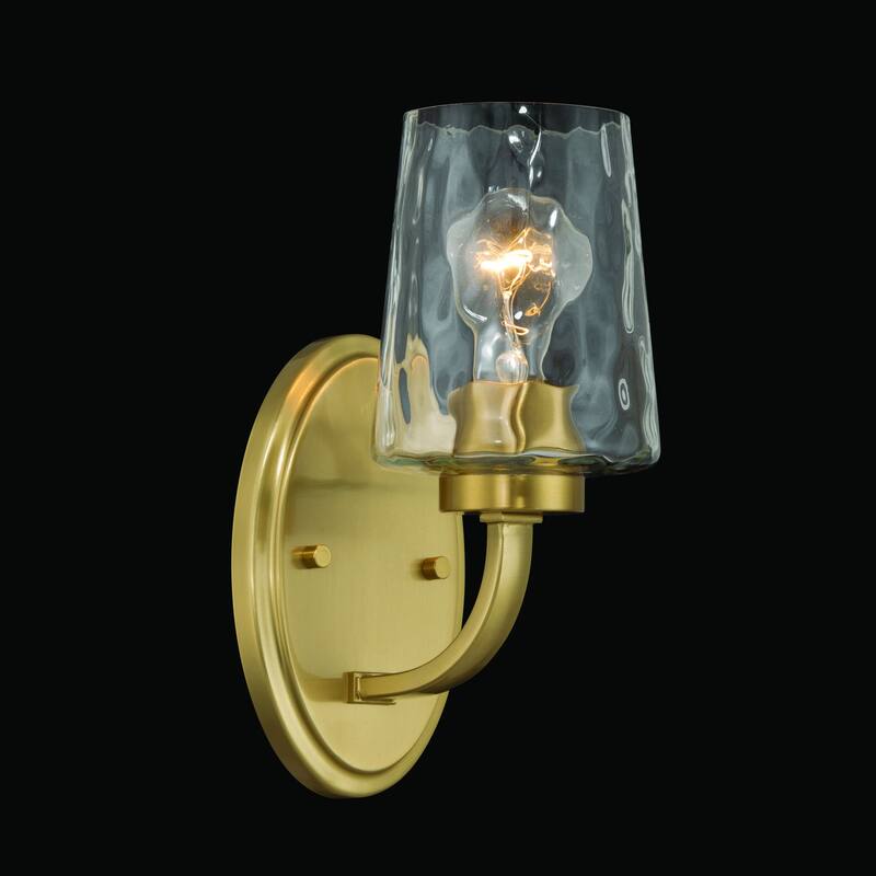Acroma 1-Light Modern Glam Wall Sconce with Textured Glass Shade