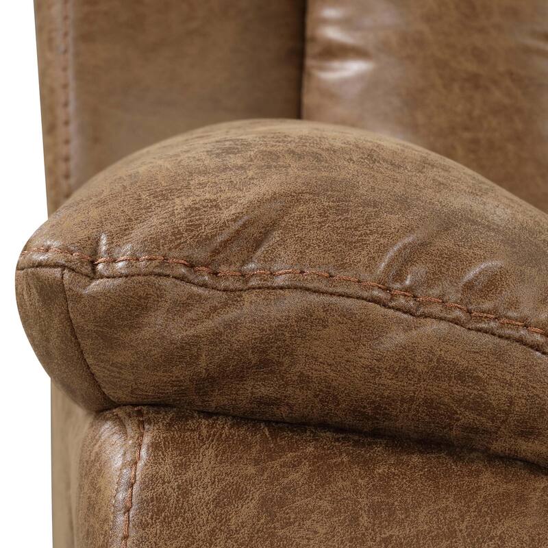 Furniture of America Charlestly 2-Piece Brown Faux Leather Sectional and Recliner Set